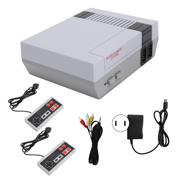 Mini 8-bit Retro TV-spelkonsol med stöd för två spelkontroller, TV-utgång, 110-240V US-kontakt