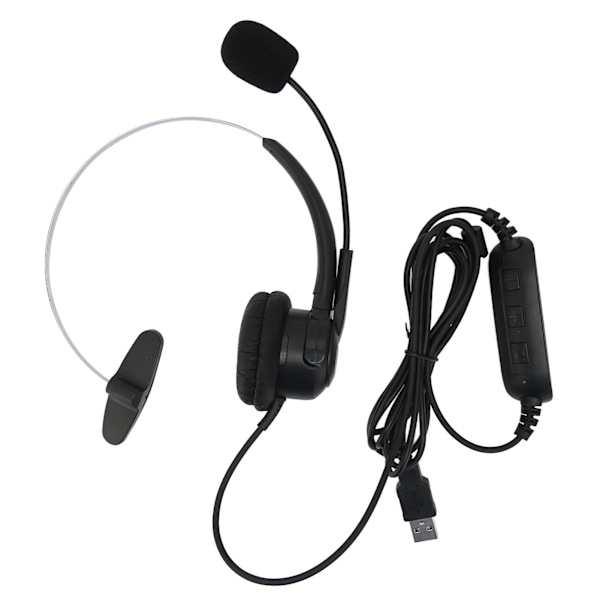 USB-headset med mikrofon, brusreducering och volymkontroll för affärsmöten, Skype-samtal, callcenter och kontor