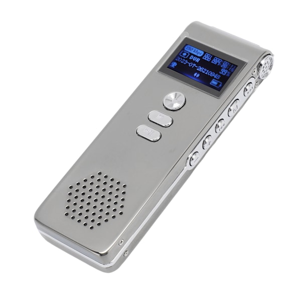 Röstinspelare MP3 WAV 192kbps Brusreducering Dubbel Mikrofon Lösenordsfunktion Digital inspelare med Hörlurar 8G