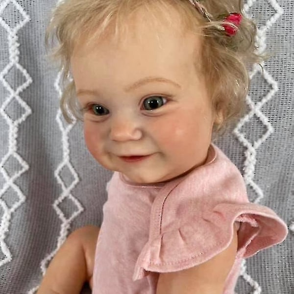 Rebirth Doll Reborn Toddler Populär Maddie Girl Docka med rotat blont hår Mjuk kramkropp Högkvalitativ docka Söt present