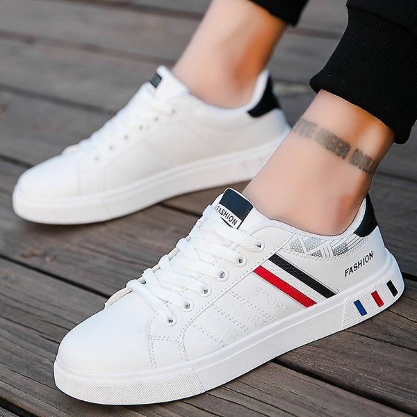 Höst- Läder Vulkaniserad Plattform, Tennis Casual, Sneakers Skor MA168White and black 8.5