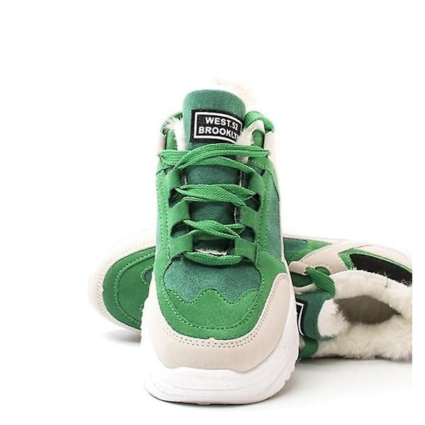 Dam Casual Andningsbara Sneakers Skor green with plush 8 /