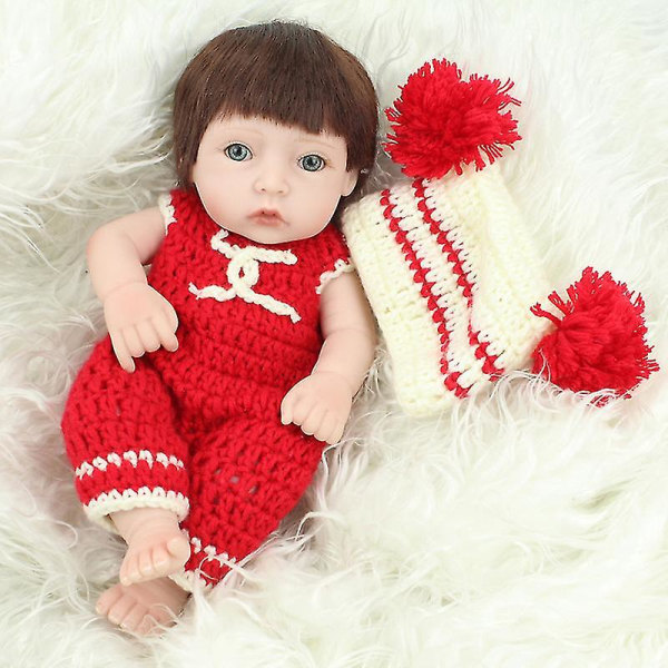 Silica Gel Doll 28cm Baby Doll Reborn Doll Toy For Kids Blidka Följ med Sömn Söt Vinyl Doll Leksak Present