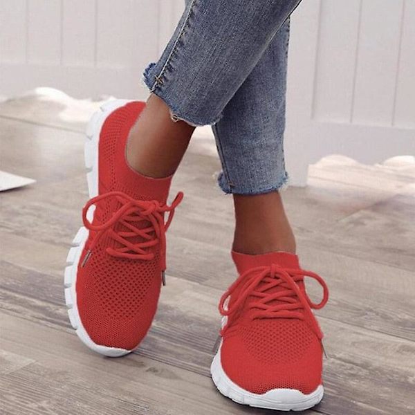 Sneakers för damer, vår, platta skor (Set 2) Red1 9