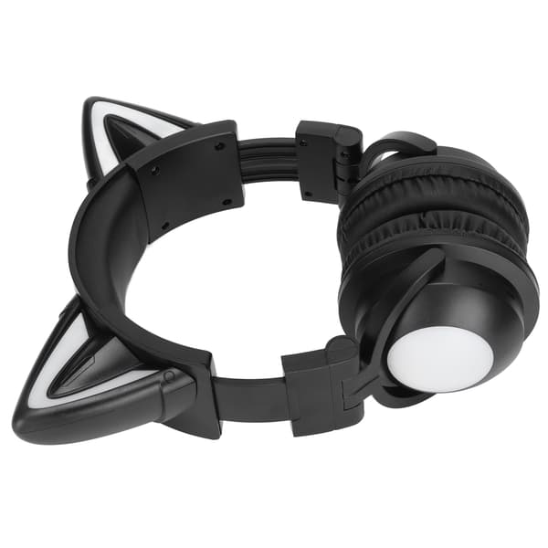 Bluetooth-headset med kattungeöron Stereoheadset med mikrofon LED Söt katthuvudset för flickor barn