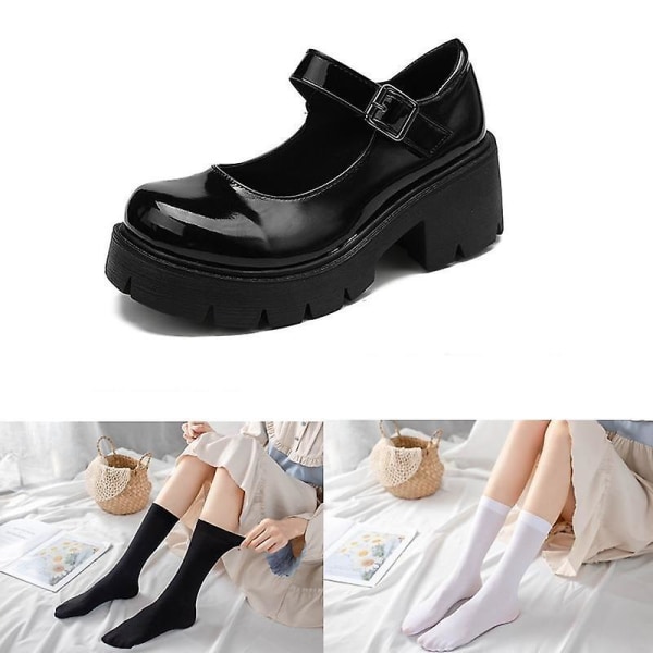 Mary Jane lackskor black and sock 36 /