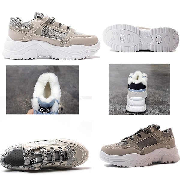 Dam Casual Andningsbara Sneakers Skor green with plush 8 /