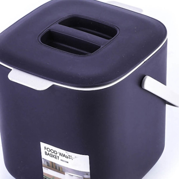 Dubbel Fack Soptunna Separat Portabel Plast Skrivbordssoptunna med Lock för Kök Badrum Mörklila 20 x 16.6 x 17.1cm