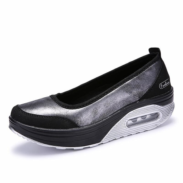 Kvinnor Platform Vår & Sommar Flats Slip On Shoes Light Black 37