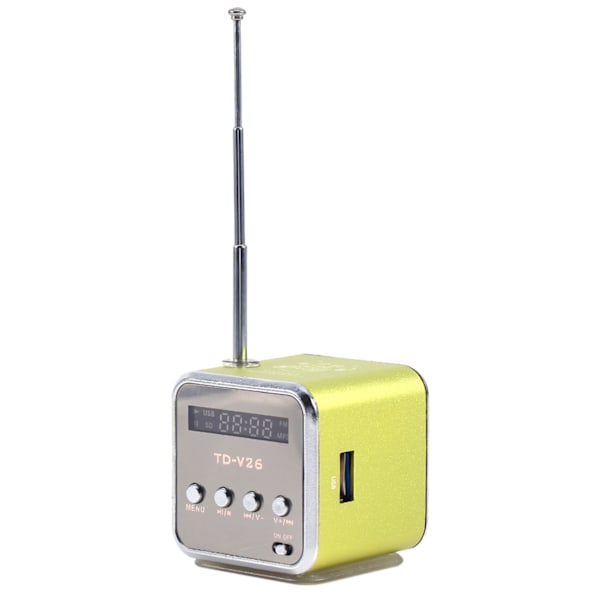 Miniftalare Musikspelare Bärbar FM-radio PC Mode Stöd för TF-kort och U-disk Grön