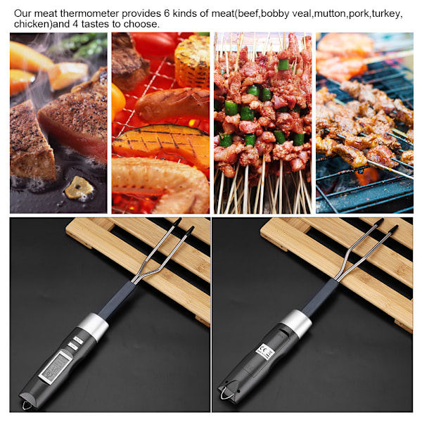 LCD Display Kötttermometer BBQ Picknick Mat Temperaturmätare Kök Matlagning Bageri Gadget