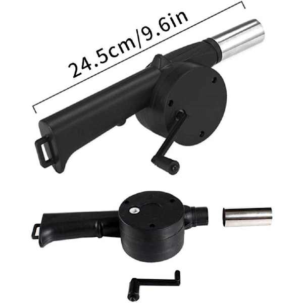 Bärbar Mini Luftblåsare 25cm Manuell Handvev Bälgar för Grill Eld Luftblåsare för Utomhus Kök Picknick Camping