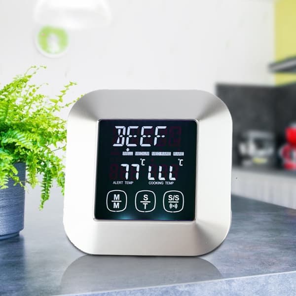 Digital mat- och köttermometer med pekskärm, matlagningstemperaturlarm med timer