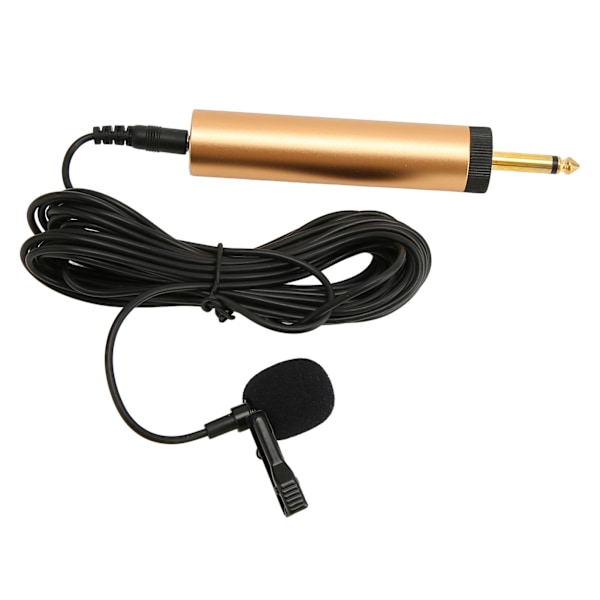 3,5 mm Trådbunden Lavalier Mikrofon 5 m Kabel Bärbar Rundstrålande Kondensator Clip-On Slagmikrofon med 6,5 mm Adapter