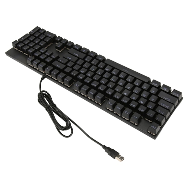 Full Size Mekaniskt Tangentbord 104 Tangenter USB Trådbundet Speltangentbord med Numeriskt Tangentbord Röd Switch för Windows Svart