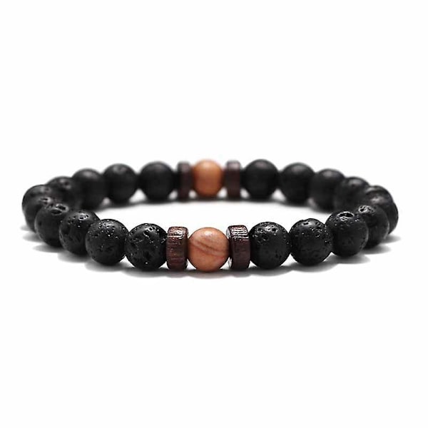 Lava träpärlor handled kedja sten armband J