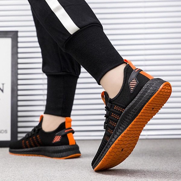 Mesh Casual Lac-up Lättvikt Bekväma Walking Sneakers som andas Black 7