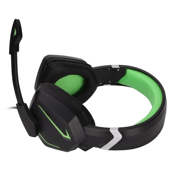 Gaming-headset med öronmuffar, spelhörlurar med brusreducerande mikrofon och volymkontroll för PS4, Xbox och Switch