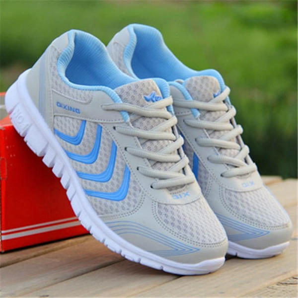 Andningsbara Mode Damsneakers Skor Gray 8