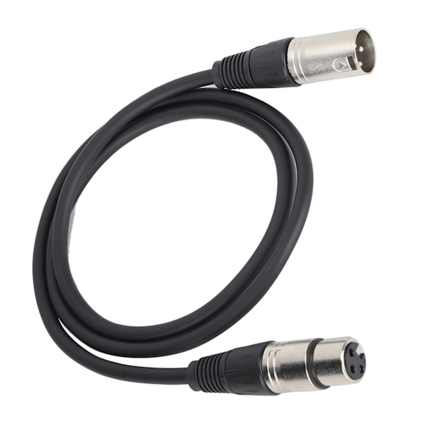 Mikrofonkabel 3-Pin XLR Hane till XLR Hona Balanserad Mikrofonkabel för Studioinspelning och Live Ljud Svart 1m / 3.3ft