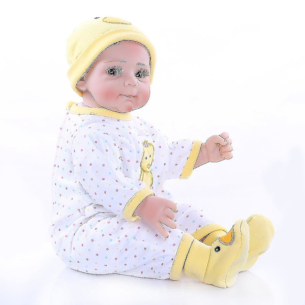 49 cm Nyfödd söt baby Naturtrogen Bebe Doll Reborn Baby i gult