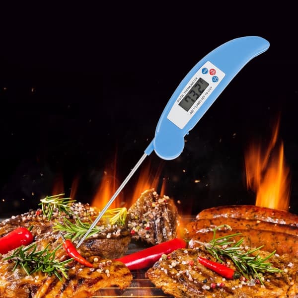 Ny Digital LCD Köks Termometer Vikbar Grill Matlagnings Termometer med Sond