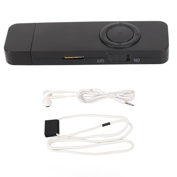 MP3-spelare 8GB minne 64GB utbyggbart USB-minne Typstöd OTG HiFi förlustfri ljud Slank bärbar musikspelare Svart