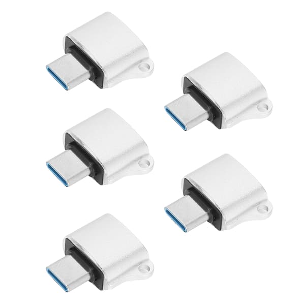 5 st Typ-C Hane till USB2.0 OTG Adapter Portabel Datakonverterare Datortillbehör (Silver)