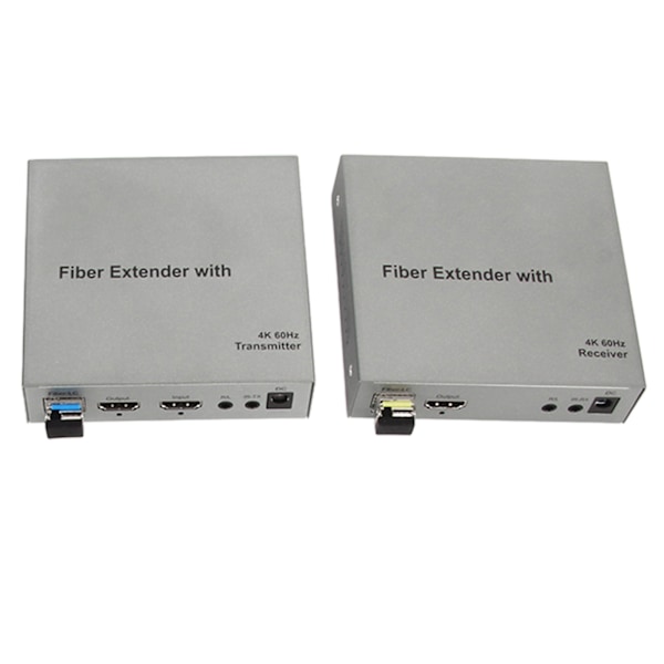 HD Multimedia Interface över fiberoptisk förlängare Professionell 20KM 4K 60Hz KVM Optisk Transceiver 100?240V EU-kontakt