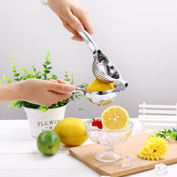 Bärbar manuell citronpress i rostfritt stål, liten citronjuicer, pressverktyg