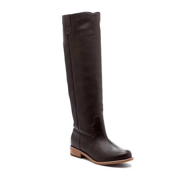 Vintervarm utomhus Låg klack, rund tå, knälånga stövlar brown 36