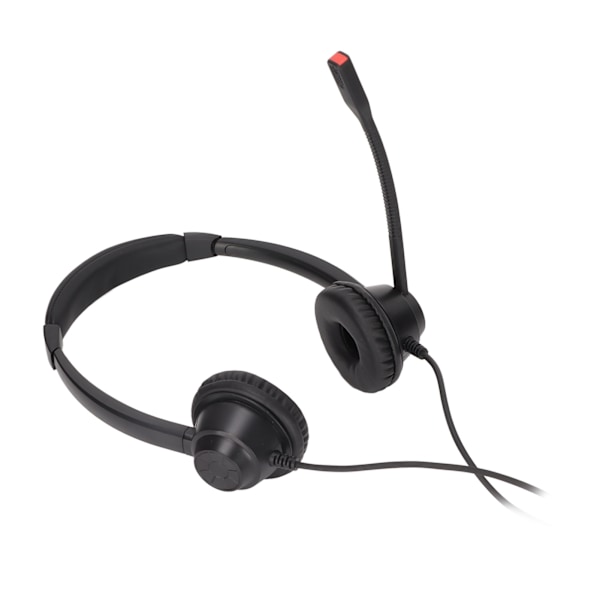 Telefonheadset med brusreducering, dubbla 3,5 mm-kontakter, binauralt, affärsheadset med mikrofon, volymkontroll för PC, callcenter