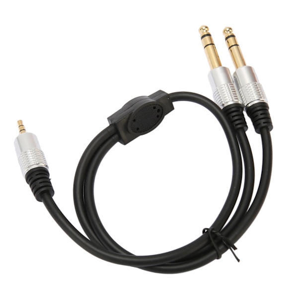 Dubbel 3,5 mm till 6,35 mm Y-splitterkabel Professionell 3,5 mm till 6,35 mm Jack Ljudkabel för Gitarr Teaterutrustning Högtalare