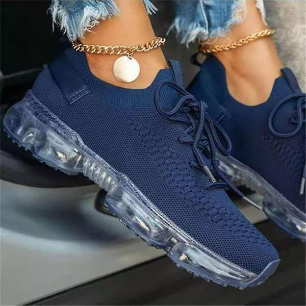 Andningsbara sneakers för kvinnor, snörskor i mesh multi 37