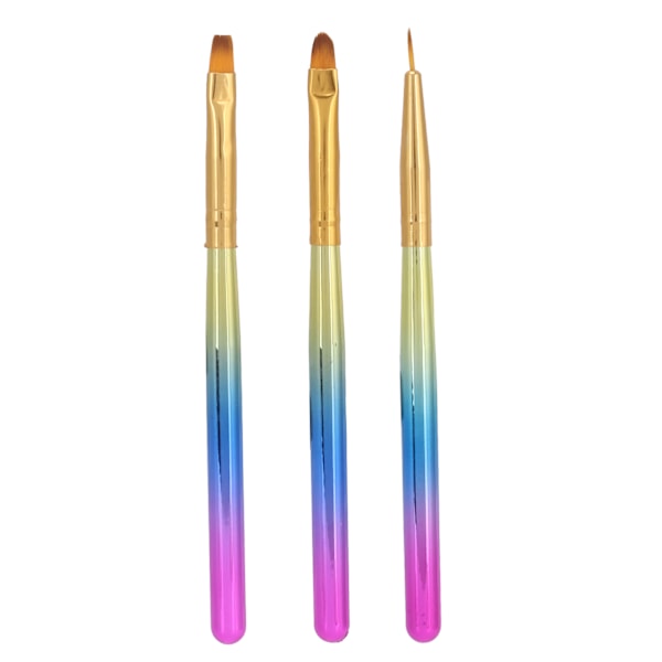 3st Nagelborste Set Målningsborr Ritning Nylon Konst Tips Byggarborstar Kit