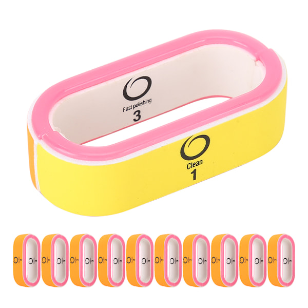 10 st O-formad Nagelfil Buffer Polerblock Sandpapper Manikyr Konstverktyg