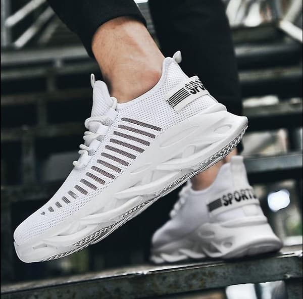 Nya Mesh lätta snörningssneakers för män Yellow 41