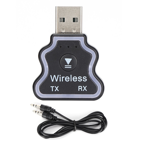 Bluetooth 5.0 Ljudsändare Mottagare Adapter Färgglatt Ambient Ljus USB Trådlös Ljudadapter