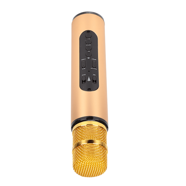 Trådlös Bluetooth Karaoke Mikrofon Portabel Handhållen Mikrofon för Fest Bil Hem Utomhus KTV Guld