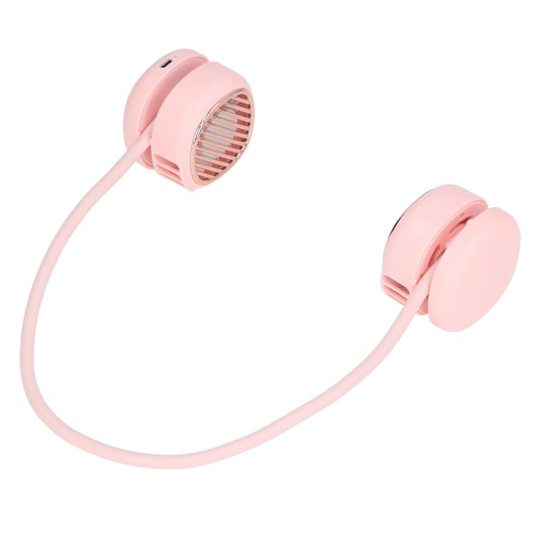 Halsfläkt 5 Hastigheter 720 Grader Justerbar USB Laddning Infällbar Slang Handsfree Bärbar Fläkt för Löpning Cykling Rosa