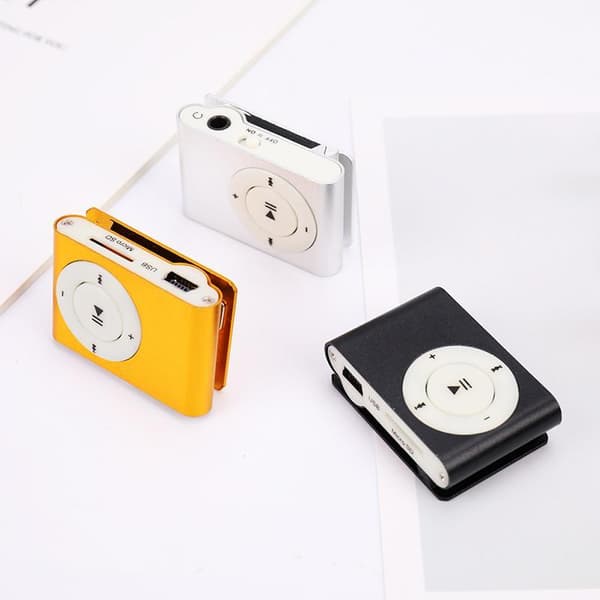 3,5 mm USB2.0 Mini MP3-spelare med klämma, stöd för minneskort, enkel utan display