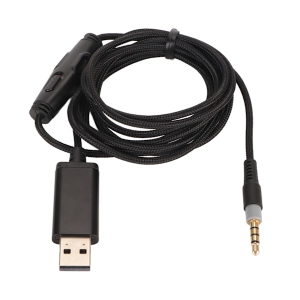 3,5 mm till USB Ersättningshörlurskabel med Knappkontroll Ersättningssladd för Cloud MIX Cloud Alpha för Logitech G633 G933 2m