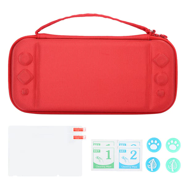 Mini Skyddande Förvaringsväska i Polyestertyg för Switch Lite Röd
