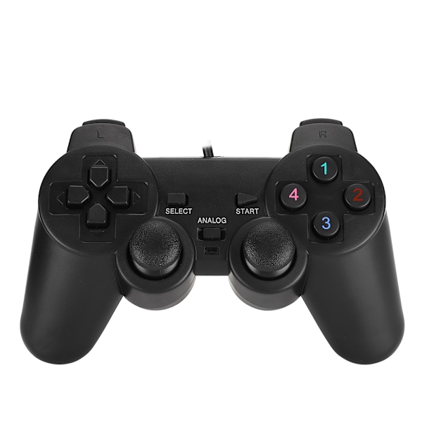 208-2 USB Vibrations Dubbel-Action Spelkontroll Spelkontroll Joystick för PC-dator