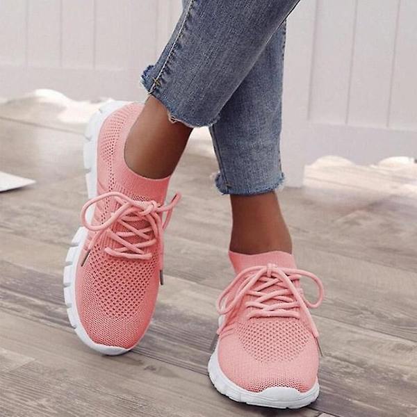 Sneakers för damer, vår, platta skor (Set 2) Pink1 7.5