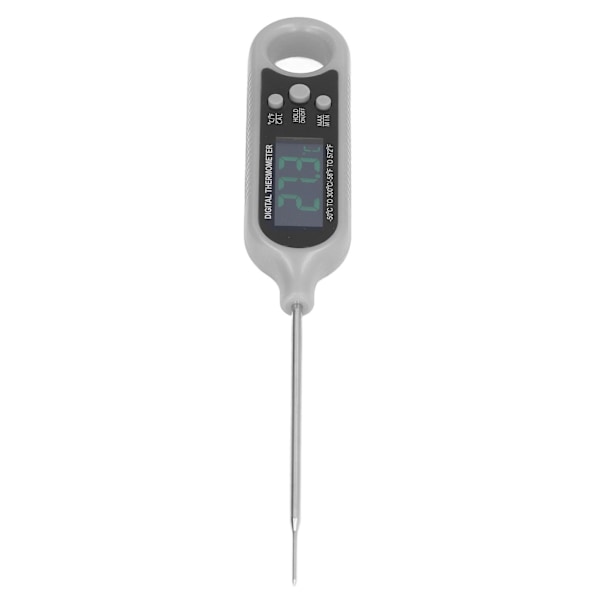 Matlagnings-termometer i pennmodell, elektronisk rostfri sond, grilltermometer för kök, barbecue, grå