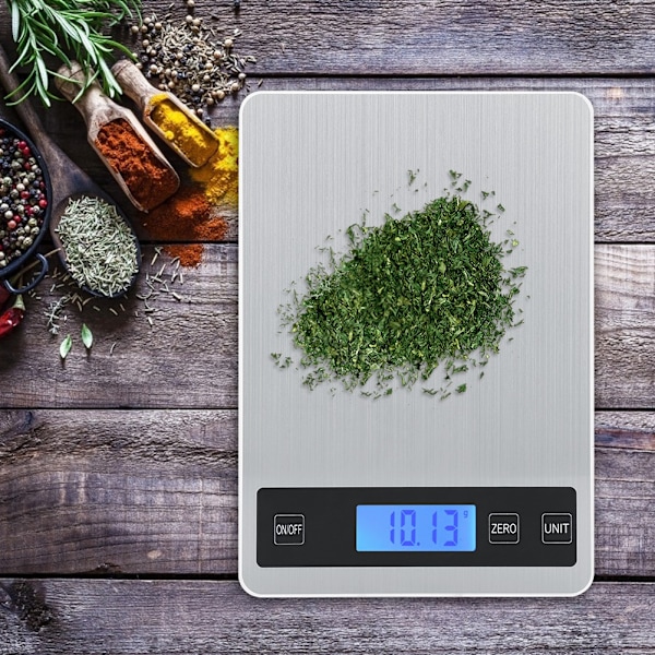 5 kg / 1 g LED Mini Elektronisk Digital Köksvåg i Rostfritt Stål Viktmätningsverktyg