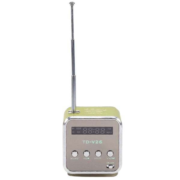 Miniftalare Musikspelare Bärbar FM-radio PC Mode Stöd för TF-kort och U-disk Grön