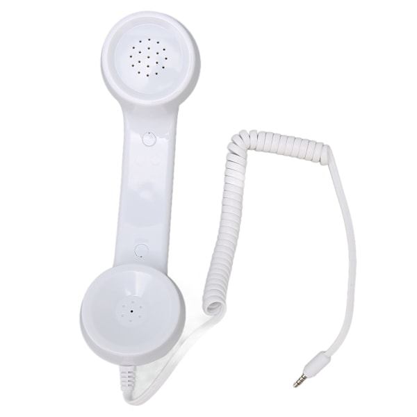 Retro Telefonlur Multifunktion Strålningssäker Handhållen Mobiltelefonmottagare för Mobiltelefoner Datorer Vit