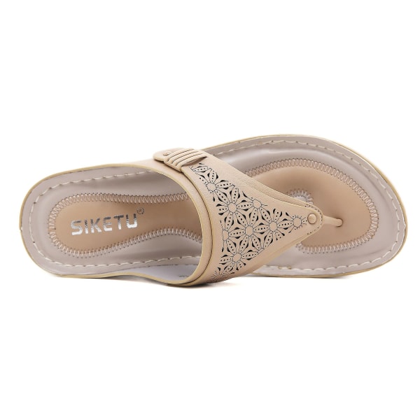 Sommar bekväma mjuka sandaler Beige 42